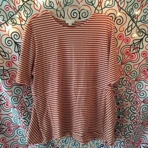 Woman’s orange and white stripes J.Jill shirt
